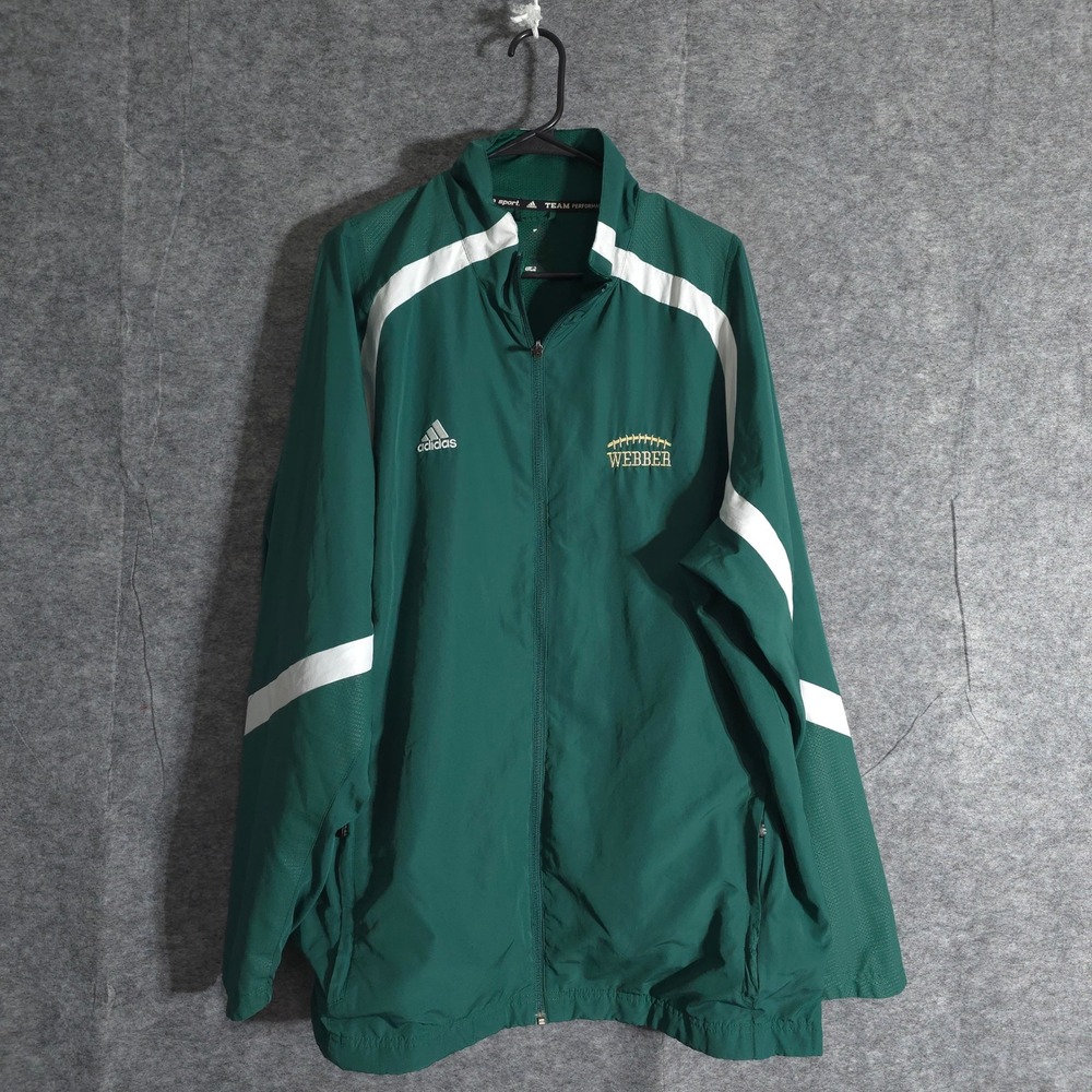 Adidas Windbreaker Jacket Mens Sz XL Team Performance Webber Football Green